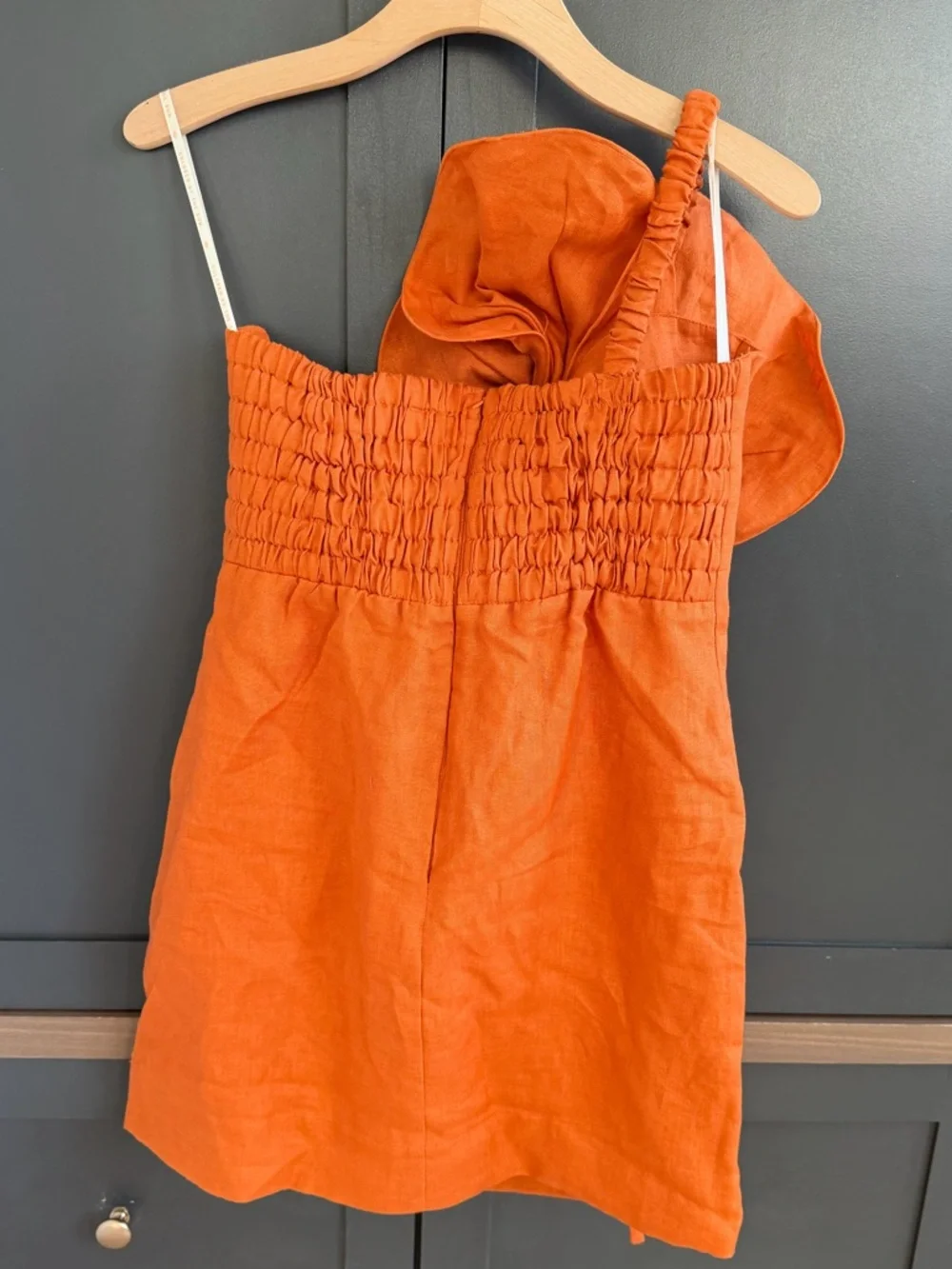 FARM Rio | Orange Flower Euroflax™ Premium 100% Linen Mini Dress | M - Picture 8 of 13